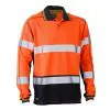 Bisley BK6219T Taped Two Tone HiVis Polyester Mesh L/S Polo Shirt