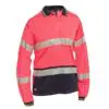 Bisley BK6219T Taped Two Tone HiVis Polyester Mesh L/S Polo Shirt - Image 5