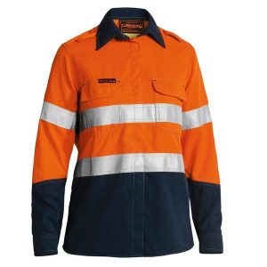 Bisley BL8082T Womens Tencate Tecasafe® Plus 700 Taped Two Tone HiVis FR Vented L/S Shirt