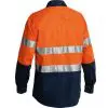Bisley BT6456 Two Tone HiVis 3M Reflective Tape L/S Shirt - Image 2