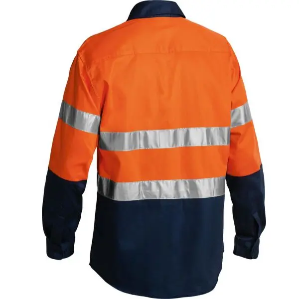 Bisley BT6456 Two Tone HiVis 3M Reflective Tape L/S Shirt - Image 2