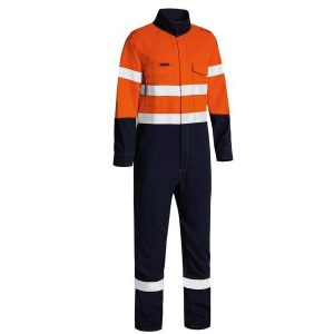 Bisley BC8186T Tencate Tecasafe® Plus 580 Taped Two Tone Hi Vis Lightweight FR Non Vented Engineered Coverall