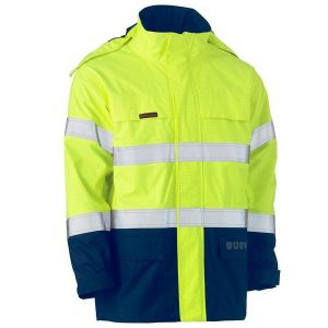 Bisley BJ8110T Taped Two Tone HiVs FR Wet Weather Shell Jacket