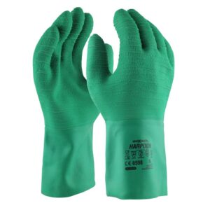 Maxisafe GLL229 Harpoon Green Latex Gloves