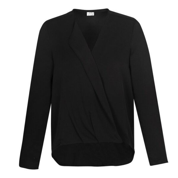 Biz Collection S014LL Lily Ladies Hi-Lo L/S Blouse - Image 4