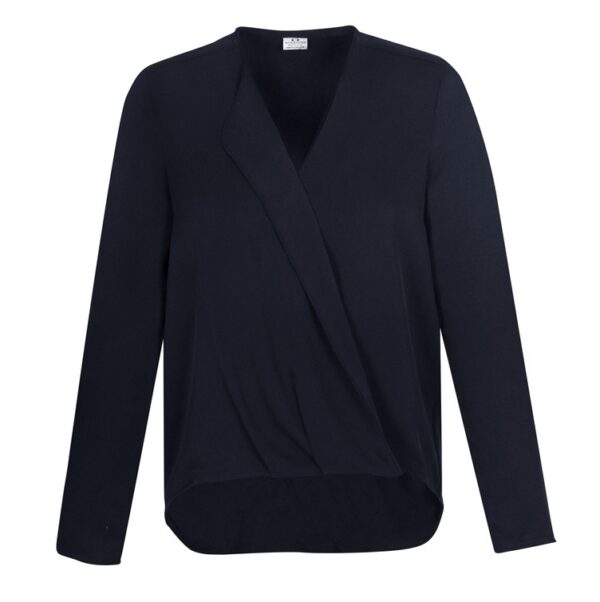 Biz Collection S014LL Lily Ladies Hi-Lo L/S Blouse - Image 6
