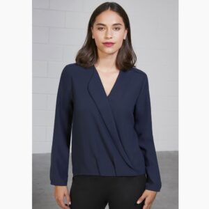 Biz Collection S014LL Lily Ladies Hi-Lo L/S BlouseBiz Collection S014LL Lily Ladies Hi-Lo L/S Blouse