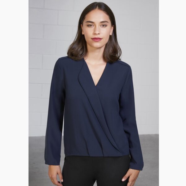 Biz Collection S014LL Lily Ladies Hi-Lo L/S Blouse