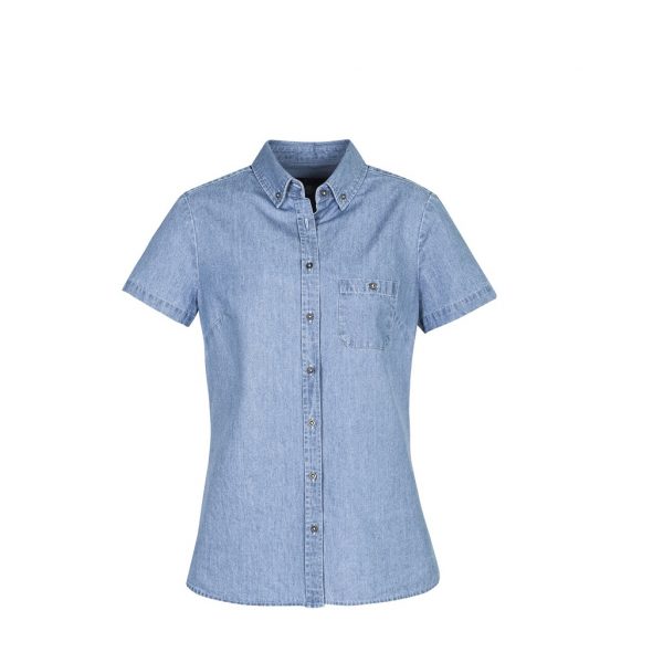 Biz Collection S017LS Ladies indie Denim S/S Shirt - Image 4