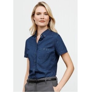 Biz Collection S017LS Ladies indie Denim S/S ShirtBiz Collection S017LS Ladies indie Denim S/S Shirt