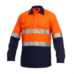 KingGee K54886 Workcool 2 HiVis Reflective Spliced Closed Front Shirt L/S