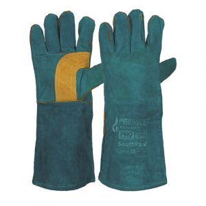 PRO CHOICE LGW16E PYROMATE® SOUTH PAW® LEFT HAND PAIR -GREEN & GOLD KEVLAR® GLOVE GREEN