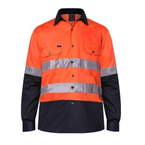 Ritemate RM107V2R Taped Vented High Vis Lightweighteight L/S Shirt