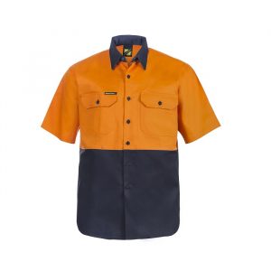 Workcraft WS3023 HiVis Two Tone S/S Cotton Drill Shirt