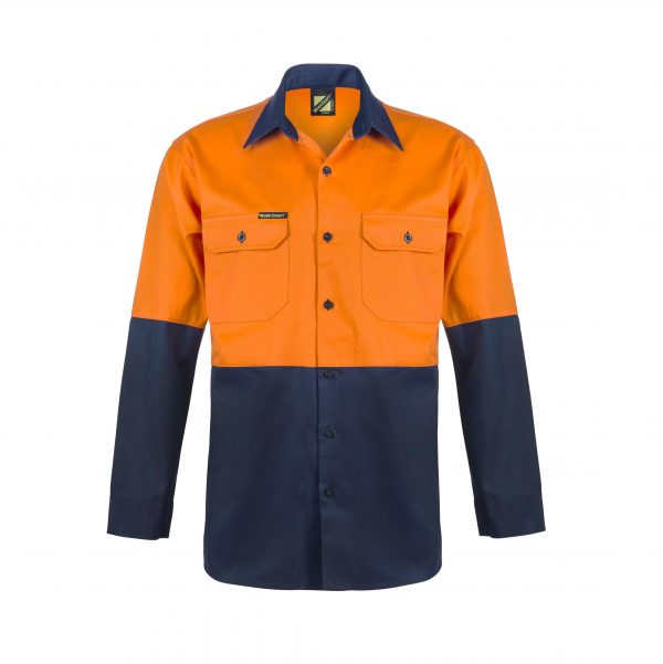 Workcraft WS3022 HiVis Two Tone L/S Cotton Drill Shirt - Image 3