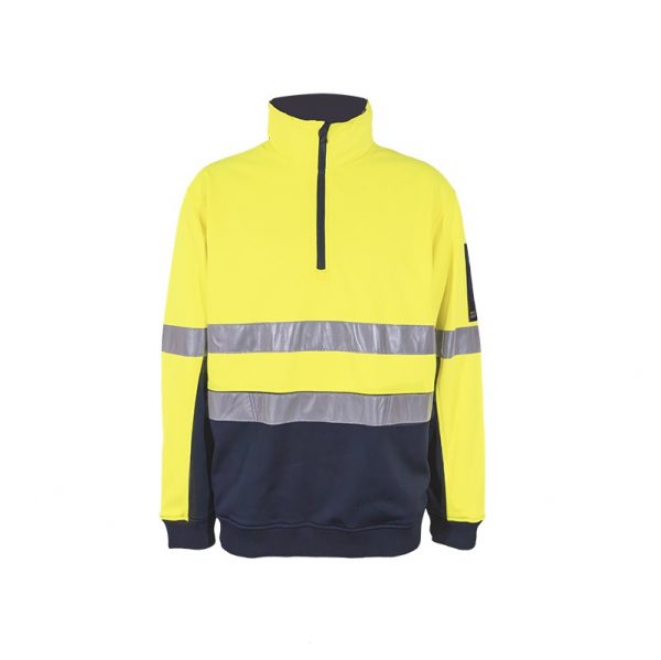 Workcraft WT8013 Ridge HiVis 1/2 Zip Pullover with CSR Tape - Image 2