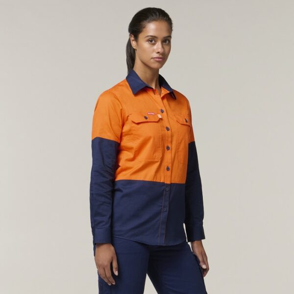 Hard Yakka Y08225 Womens Koolgear HiVis Ventilated L/S Shirt - Image 6