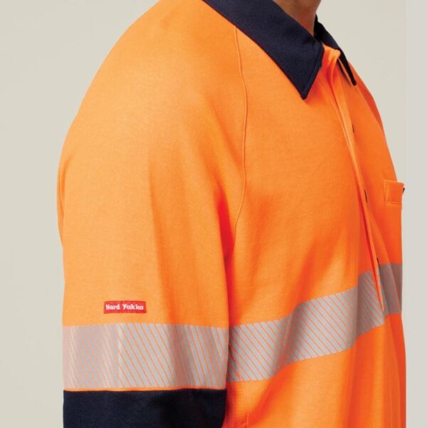 Hard Yakka Y11379 Koolgear HiVisibility Two Tone Long Sleeve Ventilated Polo With Segmented Tape - Image 8
