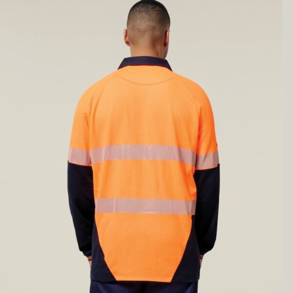 Hard Yakka Y11379 Koolgear HiVisibility Two Tone Long Sleeve Ventilated Polo With Segmented Tape - Image 6