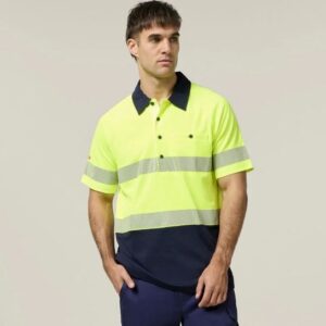 Hard Yakka Y11383 Koolgear HiVis 2Tone SS Taped Polo