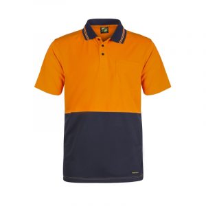 Workcraft WSP401 Hi Vis Two Tone S/S Cotton Back Polo with Pocket