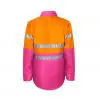 Workcraft WSK125 DISCONTINUED Kids HiVis 2 Tone L/Sleeve Shirt 3M Tape - Image 2