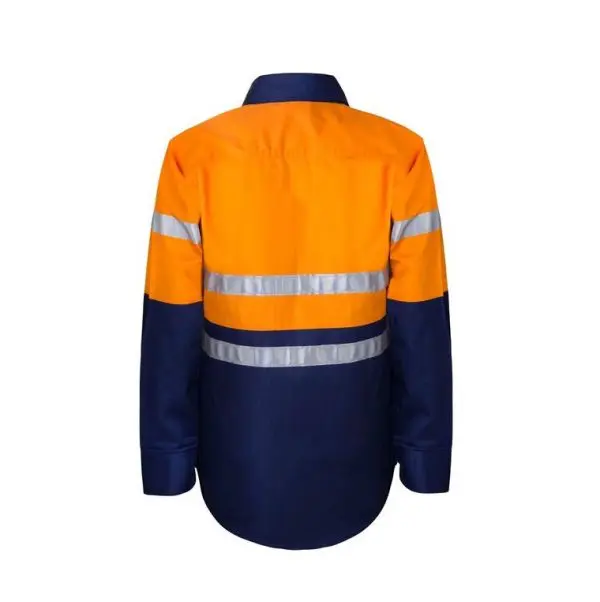 Workcraft WSK125 DISCONTINUED Kids HiVis 2 Tone L/Sleeve Shirt 3M Tape - Image 8