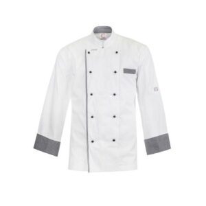 Chefscraft CJ044 DISCONTINUED Executive Chefs Lightweight Vented L/S Jacket with Checked Detail