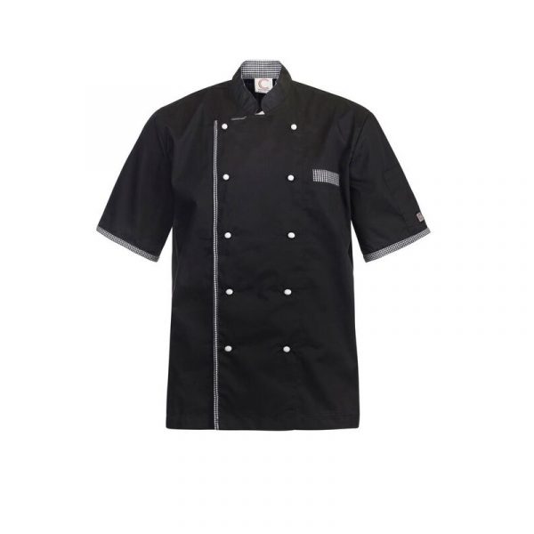 Chefscraft CJ042 DISCONTINUED Executive Chefs Lightweight Vented S/S Jacket with Checked Detail - Image 3