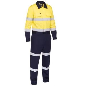 Bisley BC6066T Taped Hi Vis Work Coverall with Waist Zip Opening