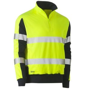 Bisley BK6817T Taped Two Tone Hi Vis Contrast Stretchy 1/4 Zip Pullover