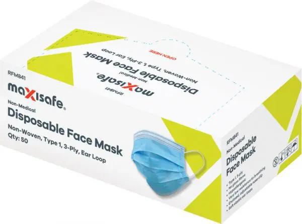 Maxisafe WGBZ01-50 RFM841 Disposable Face Mask - 50 Pack - Image 2