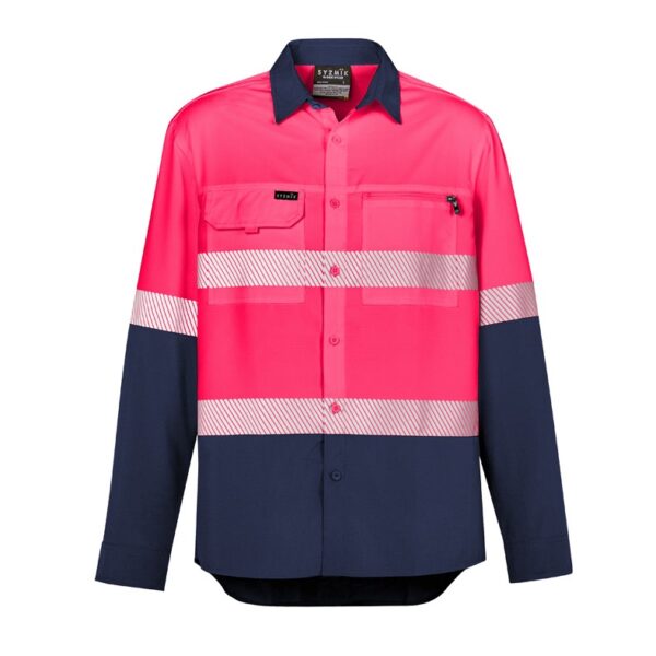 Syzmik ZW470 Mens HiVis Outdoor Segmented Tape L/S Shirt - Image 5