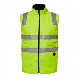 Workcraft WW9014 DISCONTINUED Frost HiVis Reversible Fleece Vest With TapeWith Tape