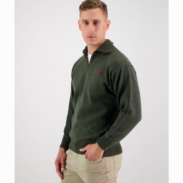 Swanndri SSD2446D Men's Mariner Wool Zip Neck Sweater - Image 2