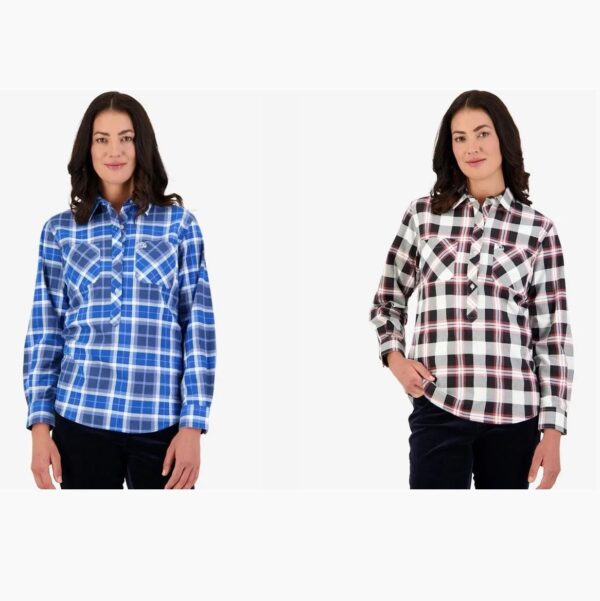 Swanndri SE18225W Womens Egmont Long Sleeve Cotton Shirt Twin Pack - Image 11