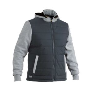 Bisley BJ6944CHAR Flex & Move Contrast Puffer Fleece Hooded Jacket