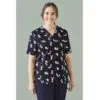 Biz Care CST147LS Womens Best Friends Scrub Top - Image 2
