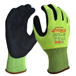 Maxisafe GTH238 G-Force HiVis Cut D Glove with Nitrile Palm