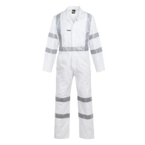 WORKCRAFT WC3254 HI VIS COTTON DRILL COVERALL W/ CSR REFLECTIVE TAPE