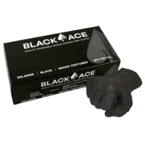 Maxisafe GNB205 Black Ace Disposable Nitrile Gloves, Unpowdered