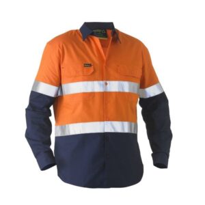 Bisley BS6996T Taped Two Tone HiVs Recycled Drill Shirt