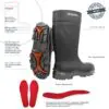 Maxisafe FWS804 XtremeGrip Black Polyurethane Safety Gumboots - Image 2