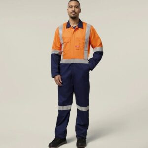 Hard Yakka Y00262 HiVis 2Tone Taped Drill Coveralls