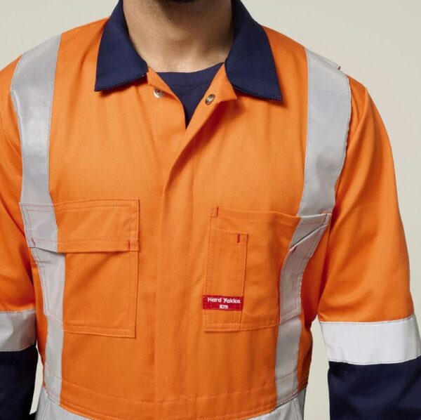 Hard Yakka Y00262 HiVis 2Tone Taped Drill Coveralls - Image 6