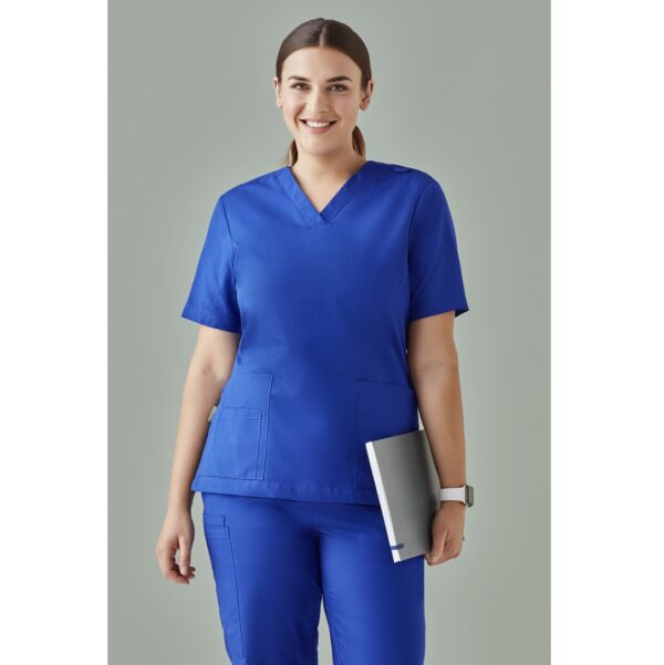 Biz Care CST141LS Tokyo Womens V-Neck Scrub Top - Image 2