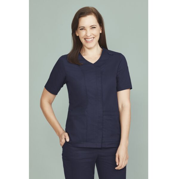 Biz Care CST240LS Parks Womens Zip Front Crossover Scrub Top