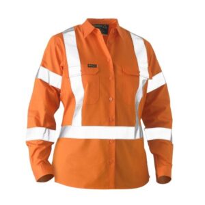 Bisley BL6266XT Women's X Taped HiVis Recycled Drill Shirt