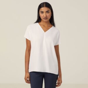 NNT CATUPU French Georgette Short Sleeve V-Neck TopNNT CATUPU French Georgette Short Sleeve V-Neck Top