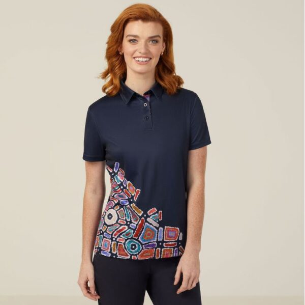 NNT CATUQV Water Dreaming Indigenous Print Polo